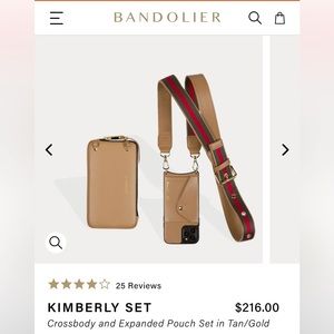 Bandolier iPhone 14 Max -Kimberly set cross body phone holder and wallet.